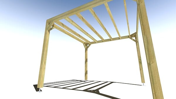MA PERGOLA BOIS - Pergola bois • 3m x 3m • indépendante • sens largeur - large