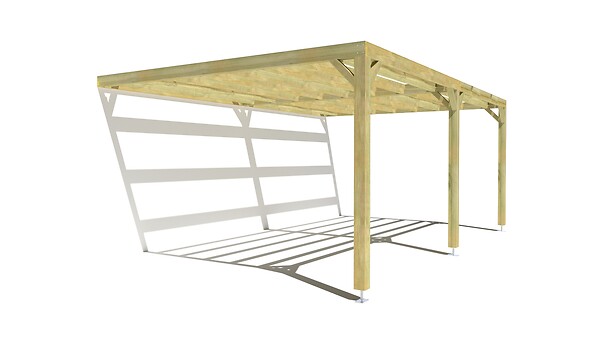 MA PERGOLA BOIS - Pergola bois • 6m x 4m • adossée • sens largeur - large