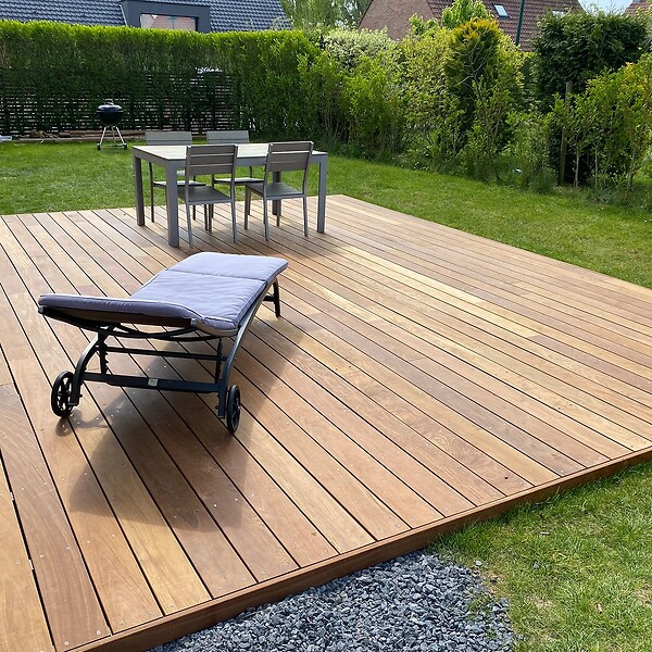 TERRASSEENBOIS - Kit terrasse bois exotique IPE pour 40 m², Lames 1,25 m, lambourdes 1,55 m et visserie Inox. - large