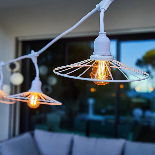 LUMISKY - Guirlande connectable CHIC CAGE Blanc 10 ampoules E27 6M - large
