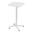 OVIALA - Table haute 60x60 cm inclinable de terrasse en aluminium blanc - Almada - vignette