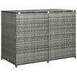 VIDAXL - vidaXL Abri de poubelle double Résine tressée Anthracite 148x77x111cm - vignette