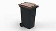 SULO - Bac poubelle roulant SULO de 240 litres cuve grise couvercle marron - vignette