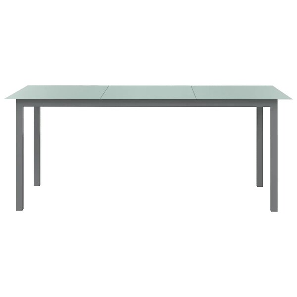 VIDAXL - vidaXL Table de jardin Gris clair 190x90x74 cm Aluminium et verre - large