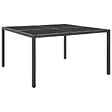 VIDAXL - vidaXL Table de jardin Anthracite 130x130x72 cm Acier et verre - vignette