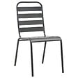 VIDAXL - vidaXL Chaises d'extérieur lot de 4 Design à lattes Acier Gris foncé - vignette