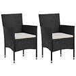 VIDAXL - vidaXL Chaises de jardin lot de 2 Résine tressée Noir - vignette