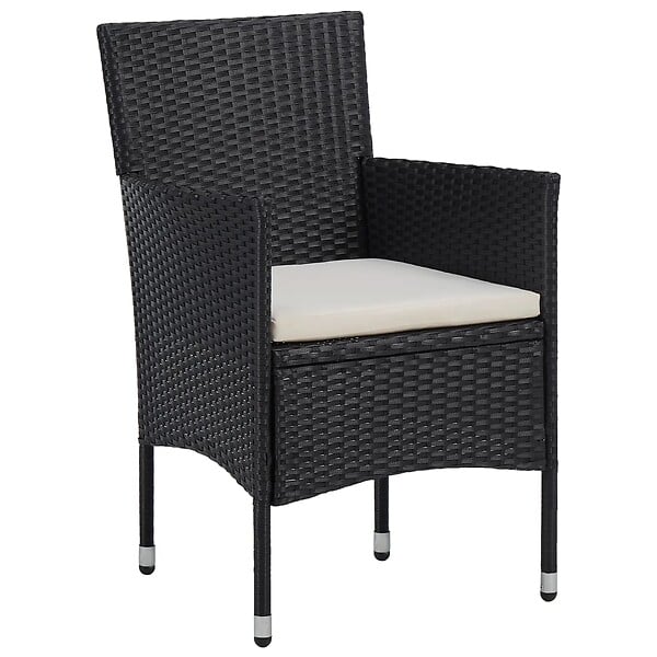 VIDAXL - vidaXL Chaises de jardin lot de 2 Résine tressée Noir - large