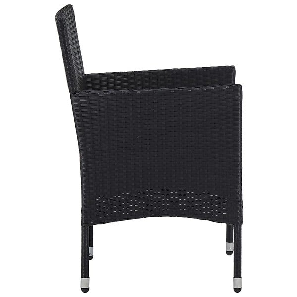 VIDAXL - vidaXL Chaises de jardin lot de 2 Résine tressée Noir - large