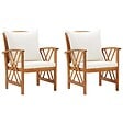 VIDAXL - vidaXL Chaises de jardin avec coussins lot de 2 Bois d'acacia massif - vignette