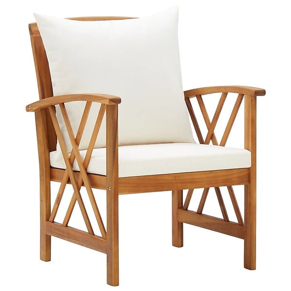 VIDAXL - vidaXL Chaises de jardin avec coussins lot de 2 Bois d'acacia massif - large