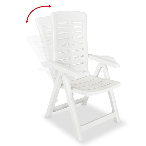 VIDAXL - vidaXL Chaises inclinables de jardin lot de 4 Plastique Blanc - large