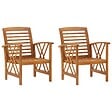 VIDAXL - vidaXL Chaises de jardin lot de 2 Bois d'acacia massif - vignette