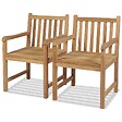 VIDAXL - vidaXL Chaises d'extérieur lot de 2 Bois de teck solide - vignette