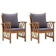 VIDAXL - vidaXL Chaises de jardin avec coussins lot de 2 Bois d'acacia massif - vignette