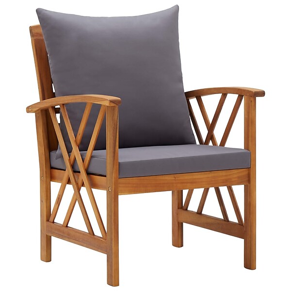 VIDAXL - vidaXL Chaises de jardin avec coussins lot de 2 Bois d'acacia massif - large