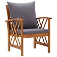 VIDAXL - vidaXL Chaises de jardin avec coussins lot de 2 Bois d'acacia massif - vignette
