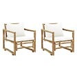 VIDAXL - vidaXL Chaises de jardin lot de 2 avec coussins et oreillers Bambou - vignette