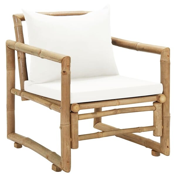 VIDAXL - vidaXL Chaises de jardin lot de 2 avec coussins et oreillers Bambou - large