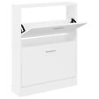 VIDAXL - vidaXL Armoire à  chaussures Blanc 59x17x81 cm Bois d'ingénierie - vignette