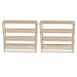 VIDAXL - vidaXL Range-chaussures à  4 étagères 2 pcs Bois de sapin solide - vignette