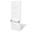 VIDAXL - vidaXL Meuble à  chaussures en bois avec 5 compartiments Blanc - vignette
