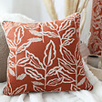C MA DECO - Coussin déhoussable coton recyclé Chambray - Terracotta - vignette