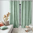 C MA DECO - Rideau thermique velours - Vert céladon - 140x260cm - vignette