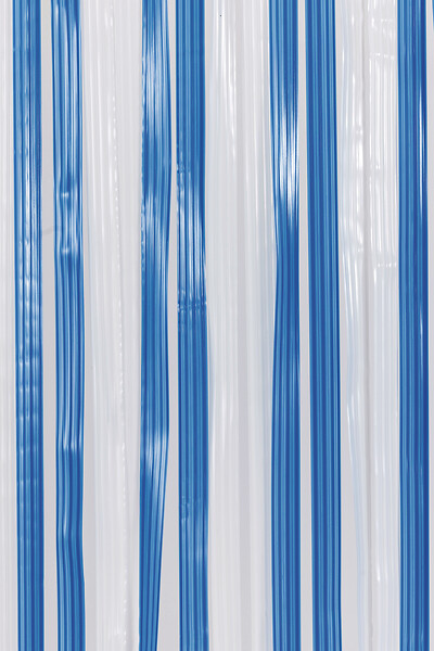 MOREL - Rideau porte lanières Antilles - Blanc/bleu - L.90xH.220cm - large