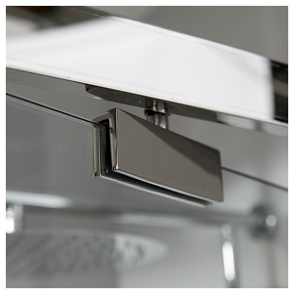 PLANETE BAIN - Porte de douche pivotante 90x195 cm inox chromé verre de sécurité 10 mm anticalcaire réversible - large