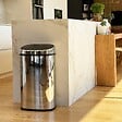 KITCHEN MOVE - Poubelle push inox CITY argent 48L - vignette