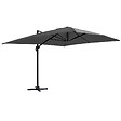 OVIALA - Parasol déporté inclinable et rotatif 4x3m aluminium gris anthracite - Caserta - vignette