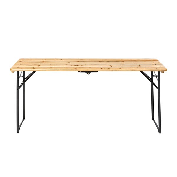 OVIALA - Table de brasserie pliante en bois 180 cm - Table brasserie pliante - large