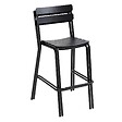 OVIALA - Ensemble table haute de terrasse et 2 chaises en aluminium noir - Almada - vignette
