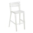 OVIALA - Ensemble table haute de terrasse et 2 chaises en aluminium blanc - Almada - vignette