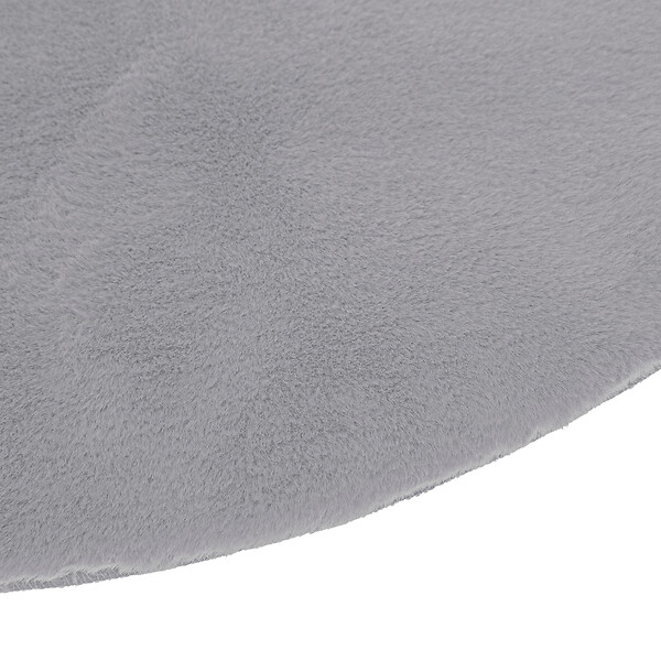 ATMOSPHERA - Tapis rond fausse fourrure extra doux - Gris - Diam.80cm - large