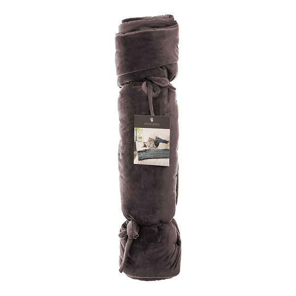 ATMOSPHERA - Edredon en velours Sonia - Gris - L.180xl.80cm - large
