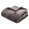 ATMOSPHERA - Edredon en velours Sonia - Gris - L.180xl.80cm - vignette