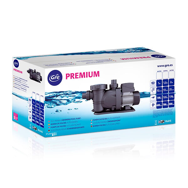 GRE - Pompe piscine centrifuge auto-amorçante - 1,5 CV - 22 m³/h - large