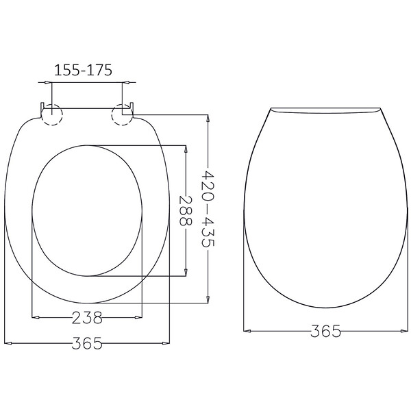 GODART - Abattant WC blanc de forme ovale en duroplast antibactérien avec fermeture ralentie, réglable et déclipsable - Melodi - large