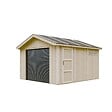 TIMBELA - Garage QUALITÉ PREMIUM 13 m² - L378xl412 cm - garage pour moto, vélos, machines de jardinage - Construction en Panneaux LP Smartside - Abri de jardin Timbela M990B - vignette