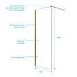AURLANE - Paroi de Douche 70x195 cm en Verre Trempé 5 mm - Finition Or Brossé - GOLD ELEMENTARY - vignette