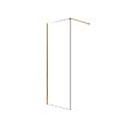 AURLANE - Paroi de Douche 80x195 cm en Verre Trempé 5 mm - Finition Or Brossé - GOLD ELEMENTARY - vignette
