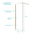 AURLANE - Paroi de Douche 80x195 cm en Verre Trempé 5 mm - Finition Or Brossé - GOLD ELEMENTARY - vignette