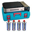 ALPENTECH - Plancha à gaz Barbecue grill 2100W Cuisson 30 x 24cm Piezo + 4 cartouches gaz + Mallette ALPEN - vignette