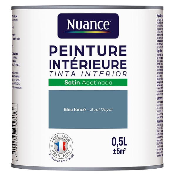 NUANCE - Peinture Bicouche - Bleu foncé - Satin - 0.5L - large