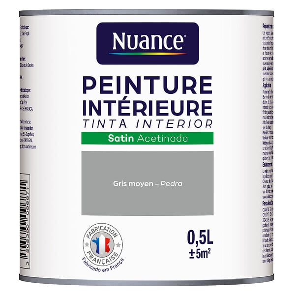 NUANCE - Peinture Bicouche - Gris moyen - Satin - 0.5L - large