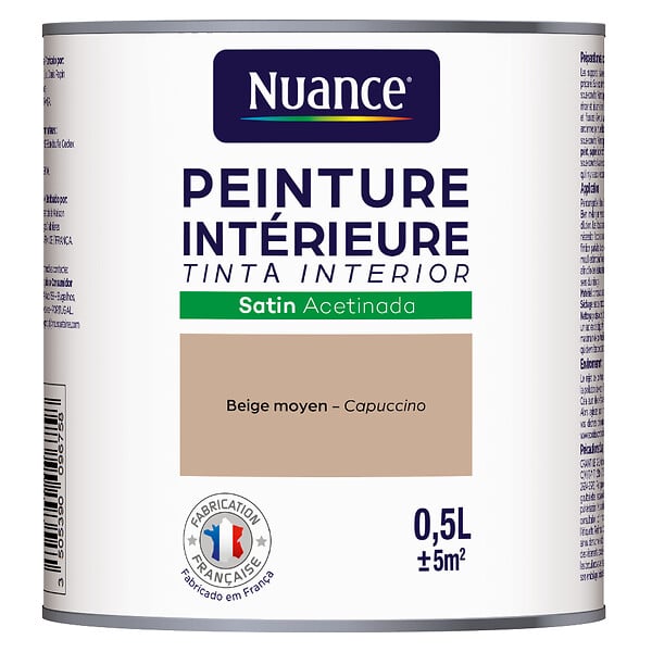 NUANCE - Peinture Bicouche - Beige moyen - Satin - 0.5L - large