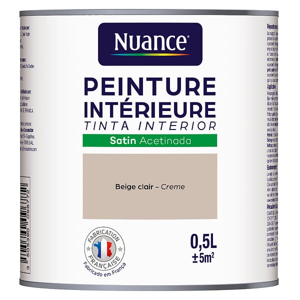 NUANCE - Peinture Bicouche - Beige clair - Satin - 0.5L - large