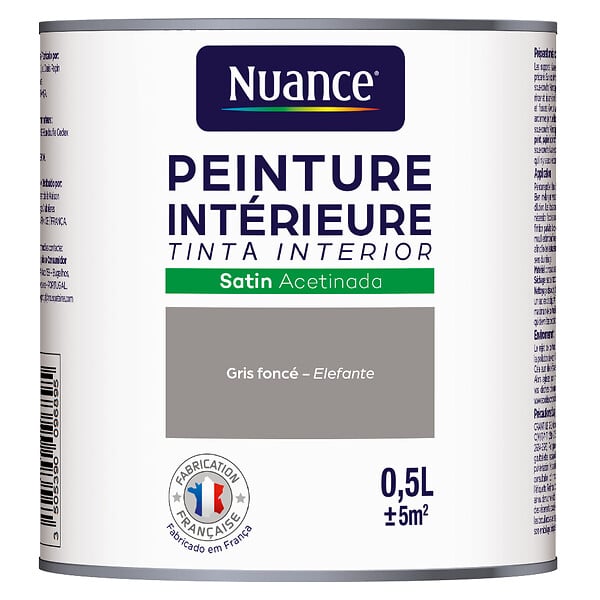 NUANCE - Peinture Bicouche - Gris foncé - Satin - 0.5L - large